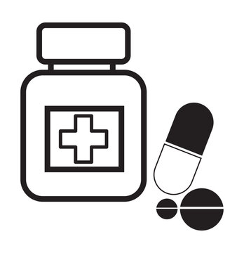 Pills icon. Trendy Pills logo concept on white background from Health and Medical collection. Suitable for use on web apps, mobile apps and print media.