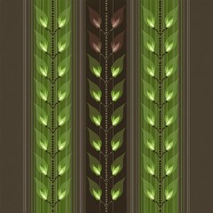 Poster - Vertical Foliage Pattern in Brown and Green Aesthetic Design for Interior Wall Decoration.