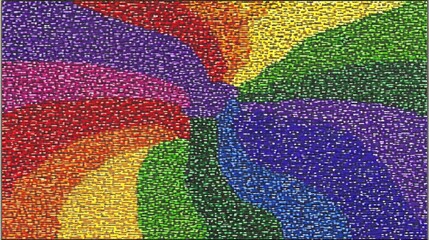 Poster - Vibrantly Tiled Rainbow Swirl Mosaic Abstract Design, Artistic Color Spectrum Burst of Joyful Radiance.