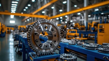 Aufkleber - A large industrial factory with a large orange crane