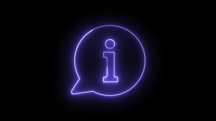 Poster - Neon icon for providing information. The letter 