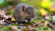 © shobakhul - A small brown mouse is standing among some leaves and grass