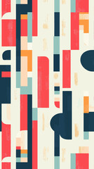 Poster - Colorful Abstract Geometric Pattern Illustration with Minimalist Shapes in Vector Art