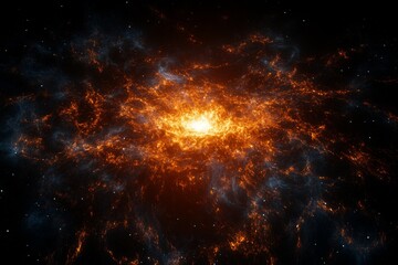 Wall Mural - fiery galactic core, swirling nebulae