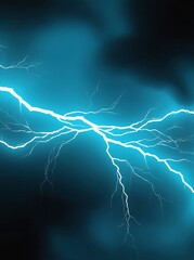 Poster - Vibrant lightning strikes illuminate a dark abstract background with electric energy