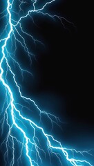 Poster - Dynamic blue lightning fork illuminating a dark background creating an intriguing abstract effect