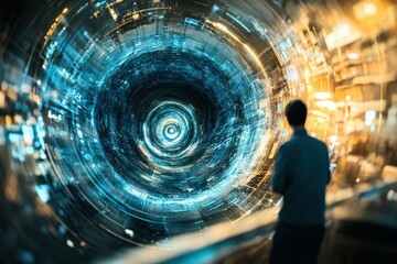 Poster - a scientist in a particle physics lab accidentally creates a black hole in a laboratory experiment, 
