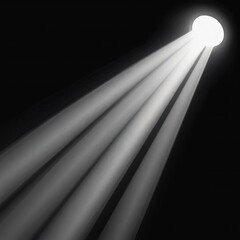 Poster - Bright beams of light piercing through a dark background create a striking abstract visual effect