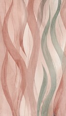 Poster - abstract background with flowing shapes in soft tones of pink and green, creating a serene atmospher