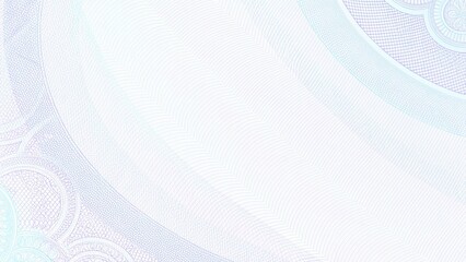 Aufkleber - Turquoise, purple draped net on wavy subtle curves. Abstract cheque, ticket, banner, certificate template. Colored watermark pattern. Guilloche art line design. White background flowing texture