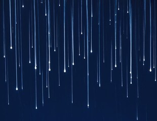 Poster - Delicate threads of light create a mesmerizing abstract background in deep blue tones