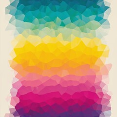 Poster - Bright and vibrant abstract background featuring geometric shapes in shades of blue, yellow, and pink
