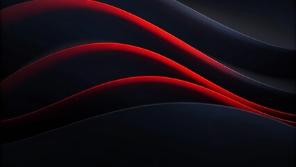 Poster - A black and red wave with a red line in the middle, abstract background design with fluid motion, dynamic lines, elegant texture, smooth curves and futuristic color flow