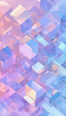 Poster - Colorful abstract background featuring translucent cubes in shades of blue and pink with a soft gradient effect