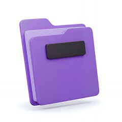 Poster - Purple folder icon for data storage and file management solutions in business and personal organization