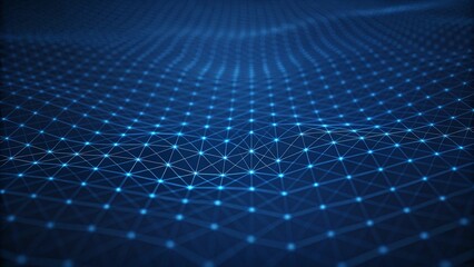 Poster - Abstract Digital Data Plexus Technology Background 4k animation of an abstract plexus shape technology background with low-polygon lines and dots for network digital data concept and communication