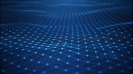 Poster - Abstract Digital Data Plexus Technology Background 4k animation of an abstract plexus shape technology background with low-polygon lines and dots for network digital data concept and communication
