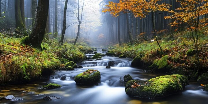 Dreamy stroke effect with a rushing mist stream element