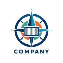 Poster - Colorful Compass Rose Logo Symbolizing Navigation and Direction
