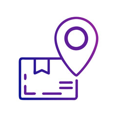 Poster - Package delivery with location icon and gradient color