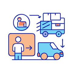 Poster - Delivery Process: From Order to Shipping, Logistics Icon