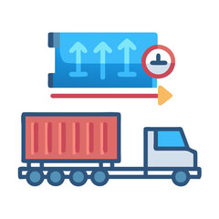 Poster - Fast Delivery Truck with Arrow: Shipping Logistics Icon