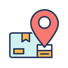 Poster - Package location marker: delivery tracking and logistics illustration