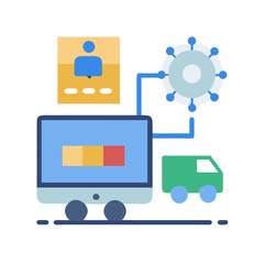 Poster - Delivery Truck connected to User and Global System