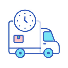 Poster - Fast delivery truck with clock, time is money