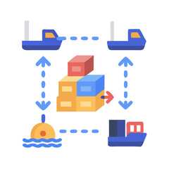Poster - Global trade illustration with shipping, logistics and transport