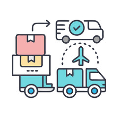 Poster - Global logistics and transportation network via trucks and planes