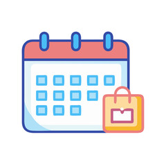 Poster - Shopping event calendar icon, vector illustration symbol design