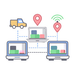 Poster - Logistics network, shipping, tracking, and supply chain concept