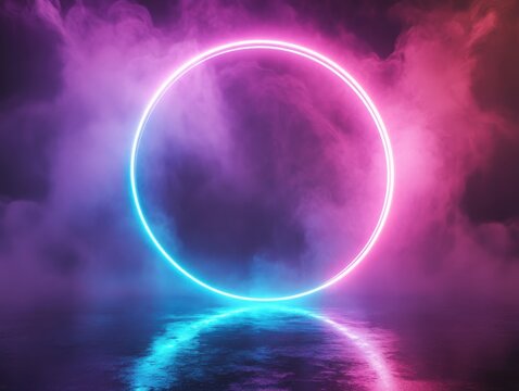 Glowing haze background with a rising neon swirl effect