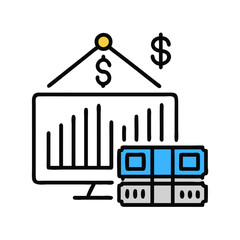 Poster - Data monetization, server farm, and network income concept