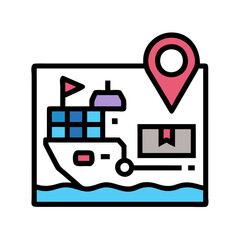 Poster - Global Logistics Delivery Tracking with a Map Location Icon