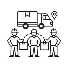 Poster - Delivery Teamwork Icon for Shipping and Logistics Business