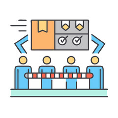 Poster - Manufacturing Line Inspection Team with Quality Control Processes