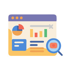 Poster - Web Analytics Dashboard with Graph and Magnifying Glass
