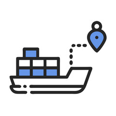 Poster - Cargo ship tracking and navigation with location pin