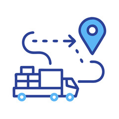 Poster - Delivery route icon, shipping and logistics destination concept