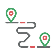 Poster - Navigation path with map pointers, directions, and route