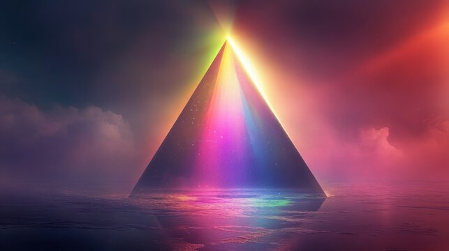 Glowing haze background with a rushing prism drop effect