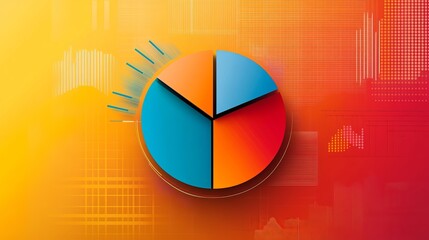 Poster - Abstract Data Visualization Pie Chart Graphic Design Modern Business Infographic Template Orange Blue Red Color Palette Digital Marketing Presentation