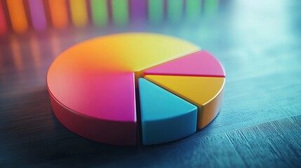 Poster - vibrant colorful 3d pie chart data visualization business marketing graphic design element abstract 