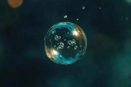 Popping shimmer drop element on a dreamy motion backdrop