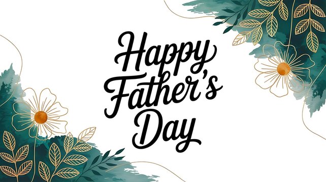 Happy Father's Day Calligraphic Inscription. Calligraphic Lettering Design Template. Creative Typography for Greeting Card, Gift Poster, Banner, cretaed with generative ai