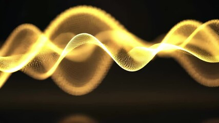 Poster - Seamless gold waveform creates a mesmerizing visual effect with undulating patterns, 3D waveform Solid gold seamless