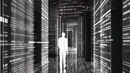 Poster - Exploring the intersection of technology and space through digital data visualization, binary coding and digital data processing over connections