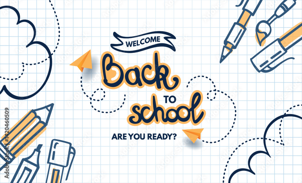 Back to school text vector design Welcome back to school Stock Vector ...